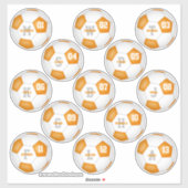 Orangefarbene weiße Mannschaftsfarben einzelner Fu Aufkleber (Blatt)