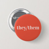 Orangefarbene weiße Pronoun-Taste Button (Vorne & Hinten)