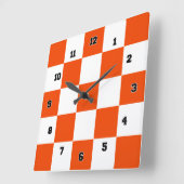 Orangefarbene weiße Quadrate dekorative Wall-Uhr Quadratische Wanduhr (Winkel)