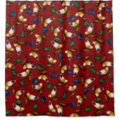 Orangefarbene weiße Schmetterlinge, Smaragd, Sapph Duschvorhang (Vorderseite)