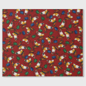 Orangefarbene weiße Schmetterlinge, Smaragd, Sapph Geschenkpapier (Flach)