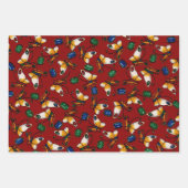 Orangefarbene weiße Schmetterlinge, Smaragd, Sapph Geschenkpapier Set (Vorderseite 3)