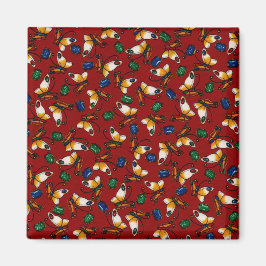 Orangefarbene weiße Schmetterlinge, Smaragd, Sapph Magnet