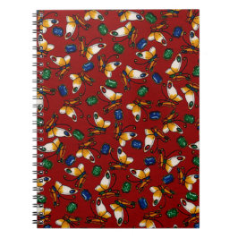 Orangefarbene weiße Schmetterlinge, Smaragd, Sapph Notizblock