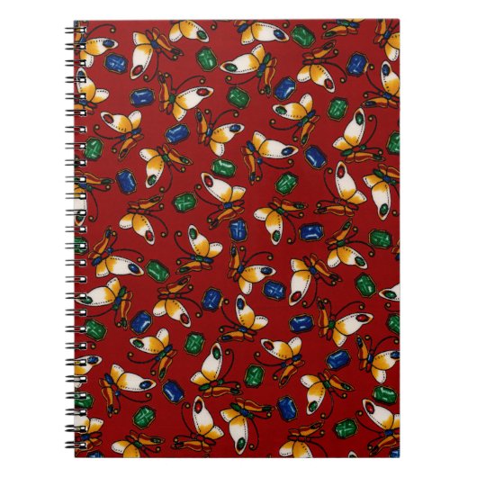 Orangefarbene weiße Schmetterlinge, Smaragd, Sapph Notizblock (Vorderseite)