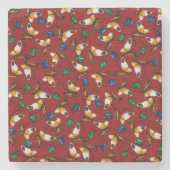 Orangefarbene weiße Schmetterlinge, Smaragd, Sapph Steinuntersetzer (Vorderseite)