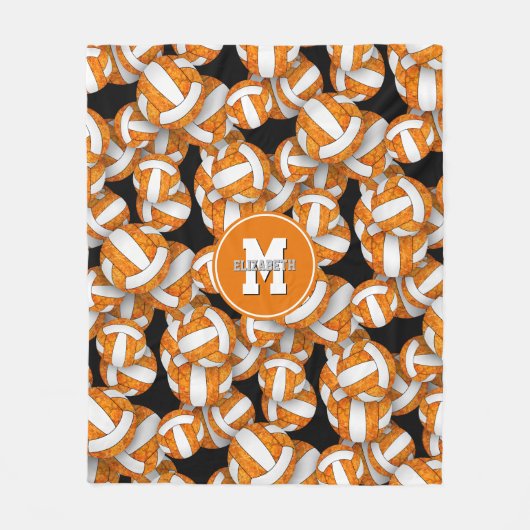 Orangefarbene weiße Schulmannschaft farbenfrohe Vo Fleecedecke (Vorderseite)