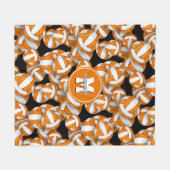 Orangefarbene weiße Schulmannschaft farbenfrohe Vo Fleecedecke (Vorderseite (Horizontal))