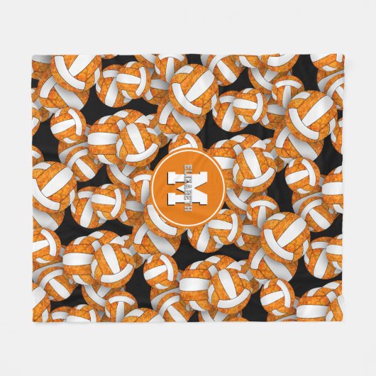 Orangefarbene weiße Schulmannschaft farbenfrohe Vo Fleecedecke (Vorderseite (Horizontal))