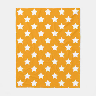 Orangefarbene weiße Sterne Muster dekorativ Fleecedecke