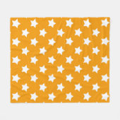 Orangefarbene weiße Sterne Muster dekorativ Fleecedecke (Vorderseite (Horizontal))