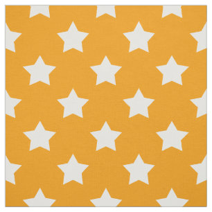 Orangefarbene weiße Sterne Muster dekorativ Textil Stoff
