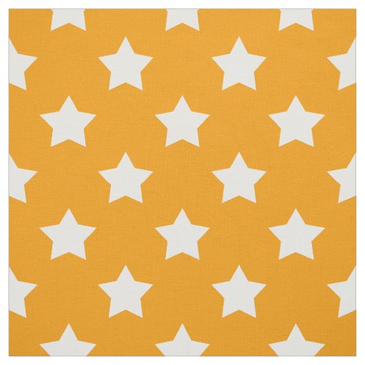 Orangefarbene weiße Sterne Muster dekorativ Textil Stoff (Muster)
