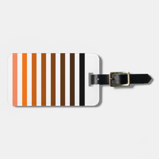 Orangefarbene weiße Streifen Gepäckmarke Gepäckanhänger (Vorderseite horizontal)