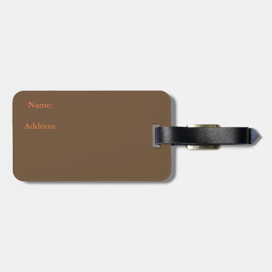 Orangefarbene weiße Streifen Gepäckmarke Gepäckanhänger (Rückseite horizontal)