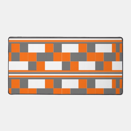 Orangefarbene, weiße Streifen Schreibtischunterlage (Vorderseite)