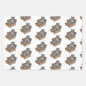 Orangefarbene, weiße und graue Weihnachts- und Geb Geschenkpapier Set (Vorderseite 3)