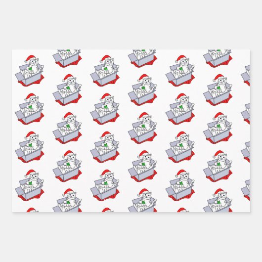 Orangefarbene, weiße und graue Weihnachts- und Geb Geschenkpapier Set (Vorderseite 2)