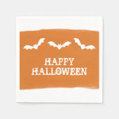 Orangefarbene weiße Wasserfarben Halloween Serviette (Vorderseite)