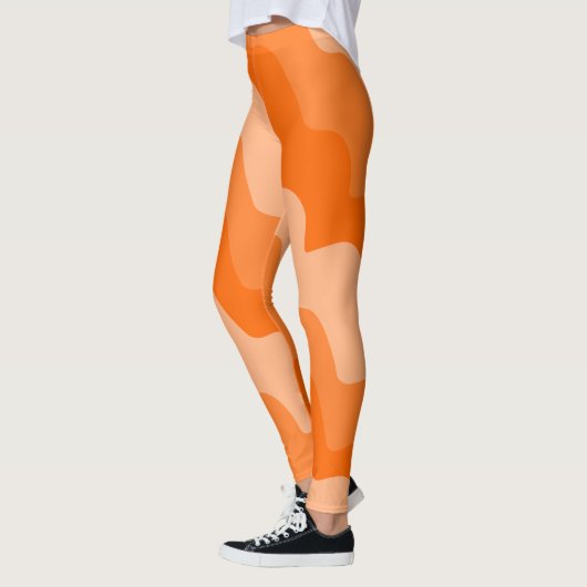 Orangefarbene Wellen Leggings (Links)