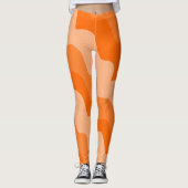 Orangefarbene Wellen Leggings (Vorderseite)