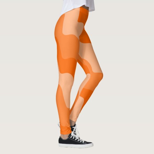 Orangefarbene Wellen Leggings (Rechts)