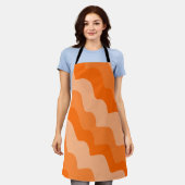 Orangefarbene Wellen Schürze (Getragen)