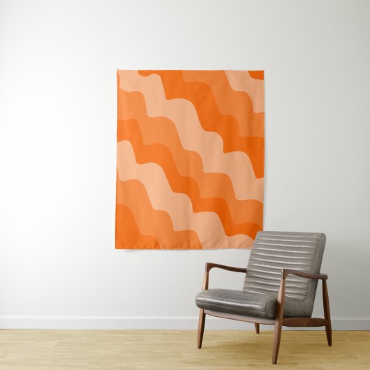 Orangefarbene Wellen Wandteppich (Beispiel)