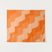 Orangefarbene Wellen Wandteppich (Vorderseite (Horizontal))
