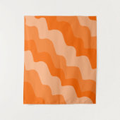 Orangefarbene Wellen Wandteppich (Vorderseite)