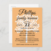 Orangefarbene Wiedersehen mit weißem Baum Einladungspostkarte (Vorne/Hinten)