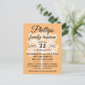 Orangefarbene Wiedersehen mit weißem Baum Einladungspostkarte (Stehend Vorderseite)