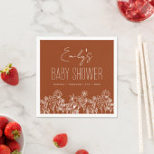 Orangefarbene Wildblume Boho Kinderdusche im Blut Serviette (Beispiel)