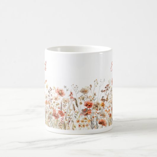Orangefarbene Wildblume Kaffeetasse (Mittel)