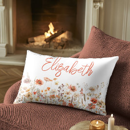 Orangefarbene Wildblume Lendenkissen