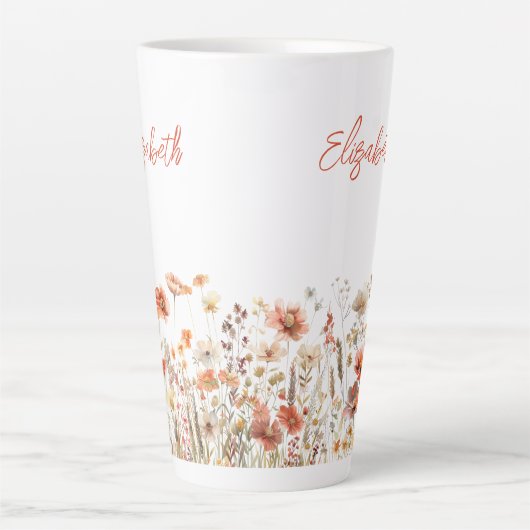 Orangefarbene Wildblume Milchtasse (Vorderseite)