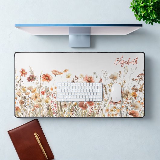 Orangefarbene Wildblume Schreibtischunterlage