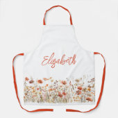 Orangefarbene Wildblume Schürze (Vorderseite)