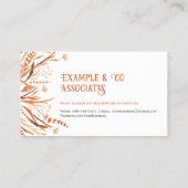 Orangefarbene Wildblumen kein Logo - Anstellungska Visitenkarte (Rückseite)