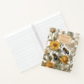Orangefarbene Wildblumen mit Bienen | Personalisie Notizblock (Innenseite)