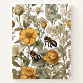 Orangefarbene Wildblumen mit Bienen | Personalisie Notizblock (Rückseite)