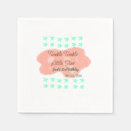 Orangefarbene Wolken funkeln blinkende kleine Ster Serviette