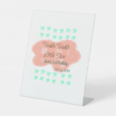 Orangefarbene Wolken funkeln blinkende kleine Ster Sockelschild (Vorderseite)