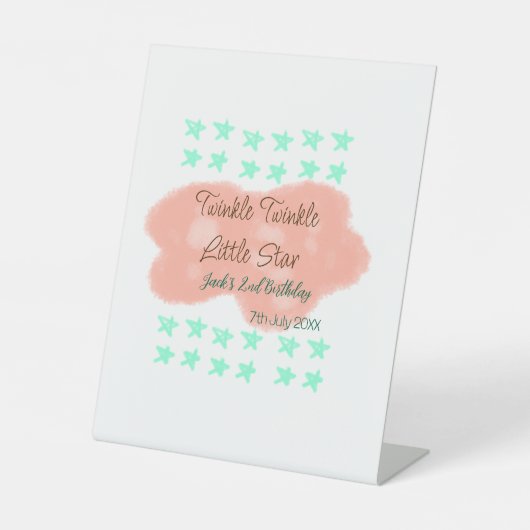 Orangefarbene Wolken funkeln blinkende kleine Ster Sockelschild (Vorderseite)