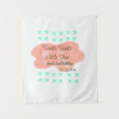 Orangefarbene Wolken funkeln blinkende kleine Ster Wandteppich (Vorderseite)