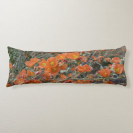 Orangefarbene Wüstenglühende Blume im Blut Seitenschläferkissen