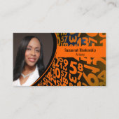 Orangefarbene Zahlen auf dem benutzerdefinierten s Visitenkarte (Vorderseite)