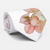 Orangefarbene, zarte Baumblüten Krawatte (Gerollt)