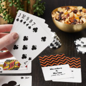 Orangefarbene Zickzack Glitzer Spielkarten (In Situ)