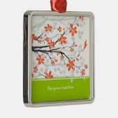 Orangefarbene Zitronenmagnolia Blume Ornament Aus Metall (Rechts)